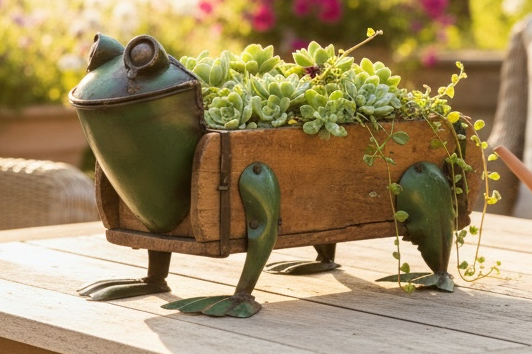 Reclaimed Brick Frog Planter