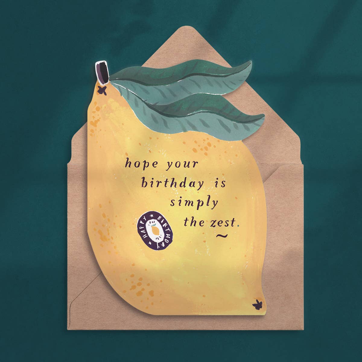 A Lemon Zest Birthday Card available to buy from Fig and Rose Home.