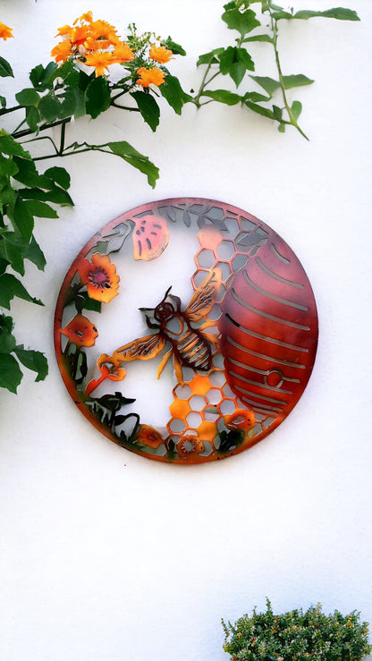 Bee Hive Garden Decor Coloured Plaque from Fig and Rose