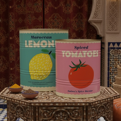 Lemon & Tomato Retro Storage Tins