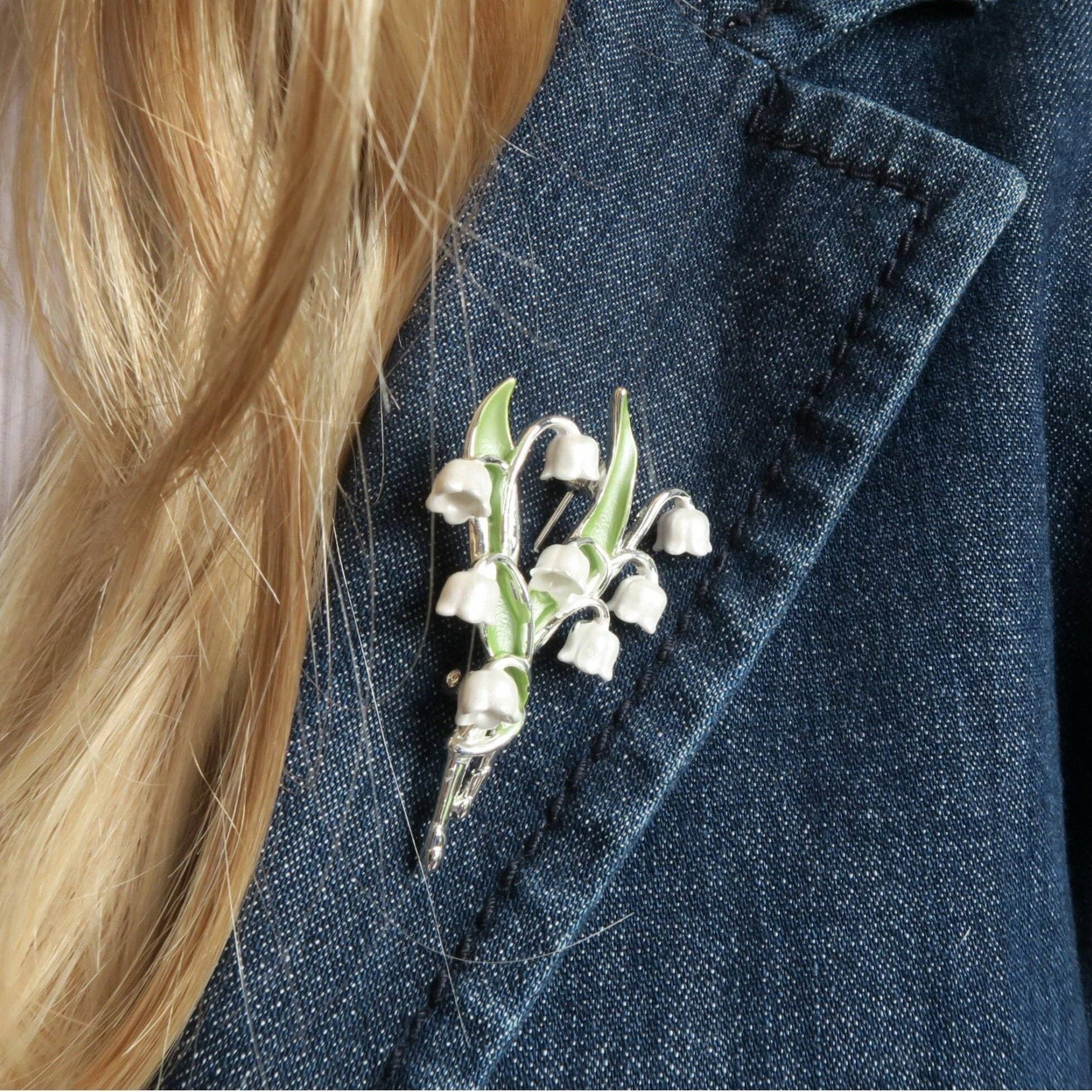A Lily Of The Valley Brooch available to buy from Fig and Rose Home.