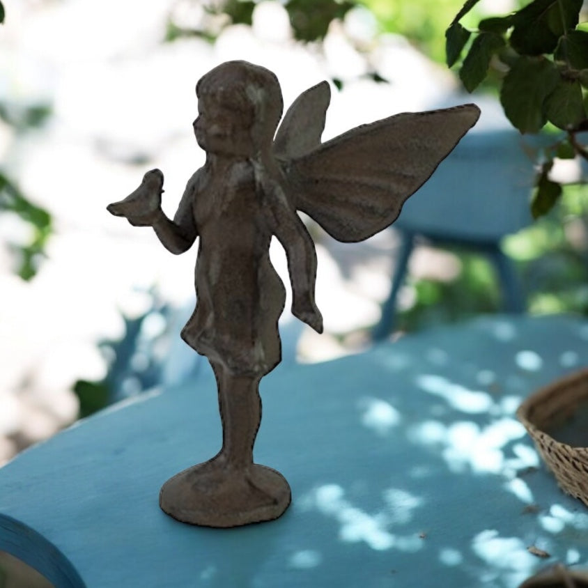 Cast Iron Standing Fairy Garden Ornament from Fig and Rose