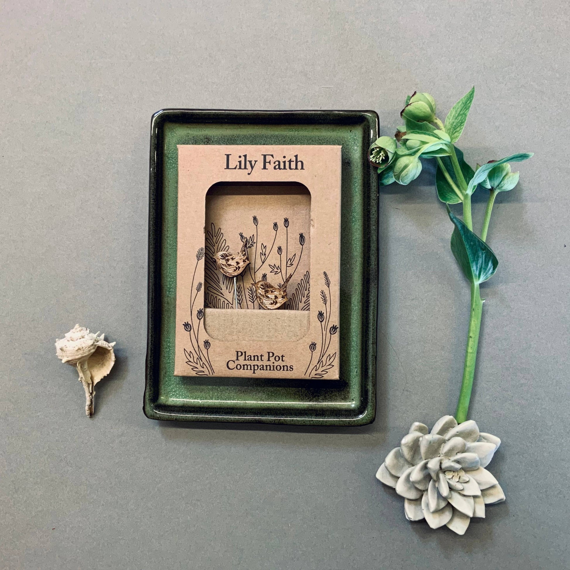 A Wren Plant Pot Companions available to buy from Fig and Rose Home.