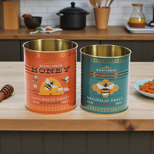 Honey Retro Storage Tins Set of 2