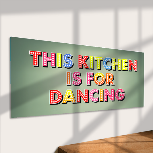 A This Kitchen Is For Dancing Metal Sign available to buy from Fig and Rose Home.
