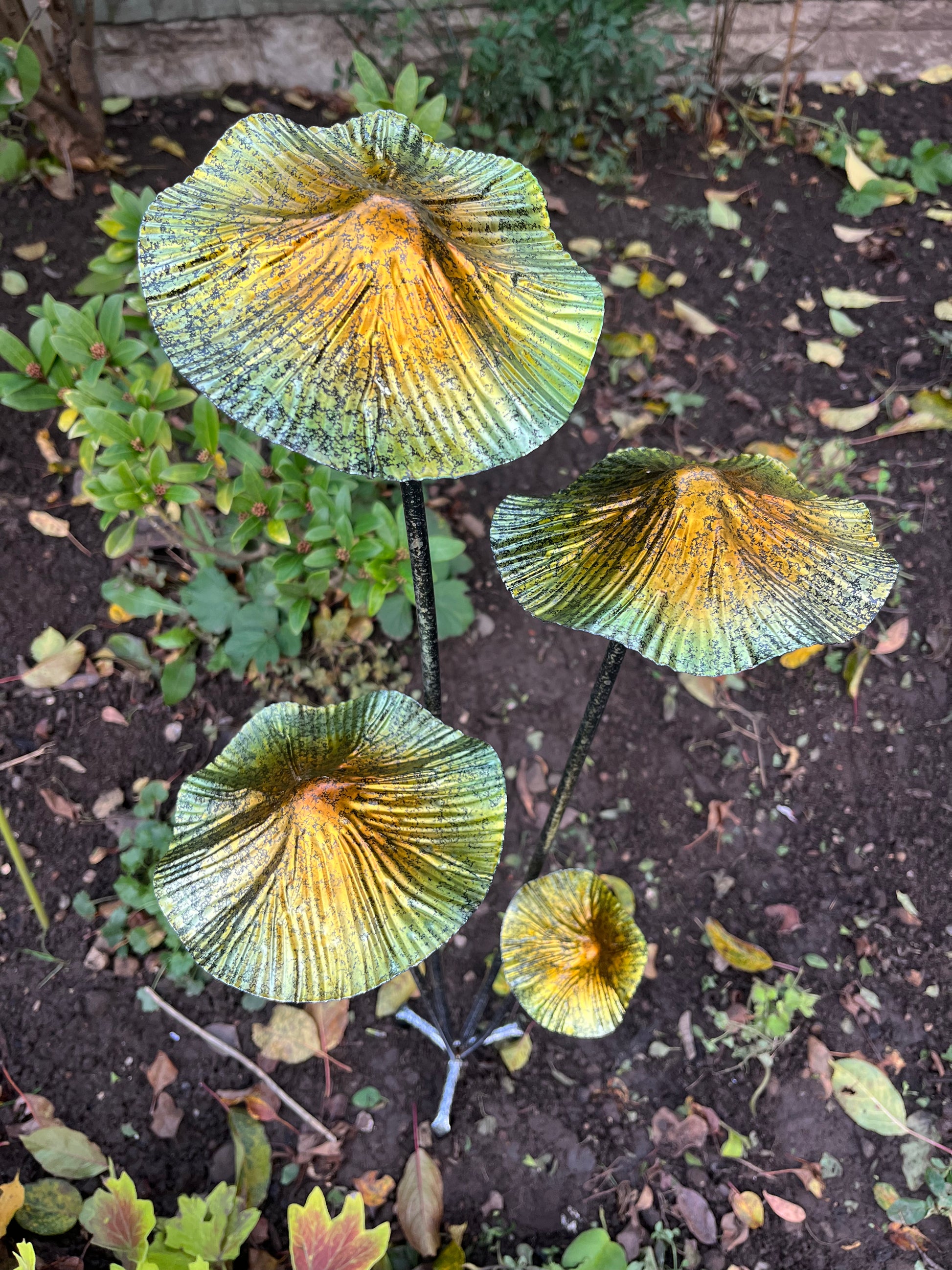 Gold Mushroom Toadstool Garden Decorationfrom Fig and Rose