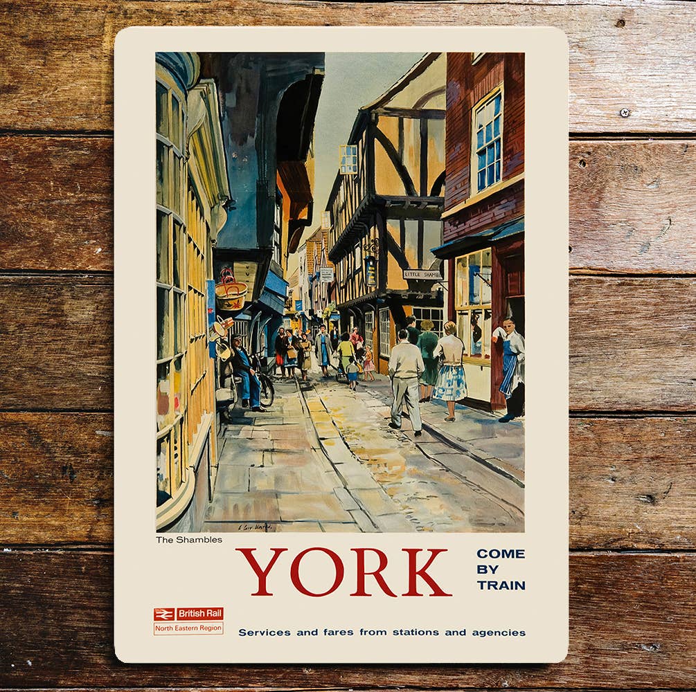 A The Shambles York Metal Sign available to buy from Fig and Rose Home.