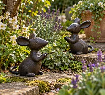 Pair of Cast Iron Mice