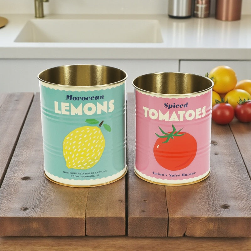 Lemon & Tomato Retro Storage Tins