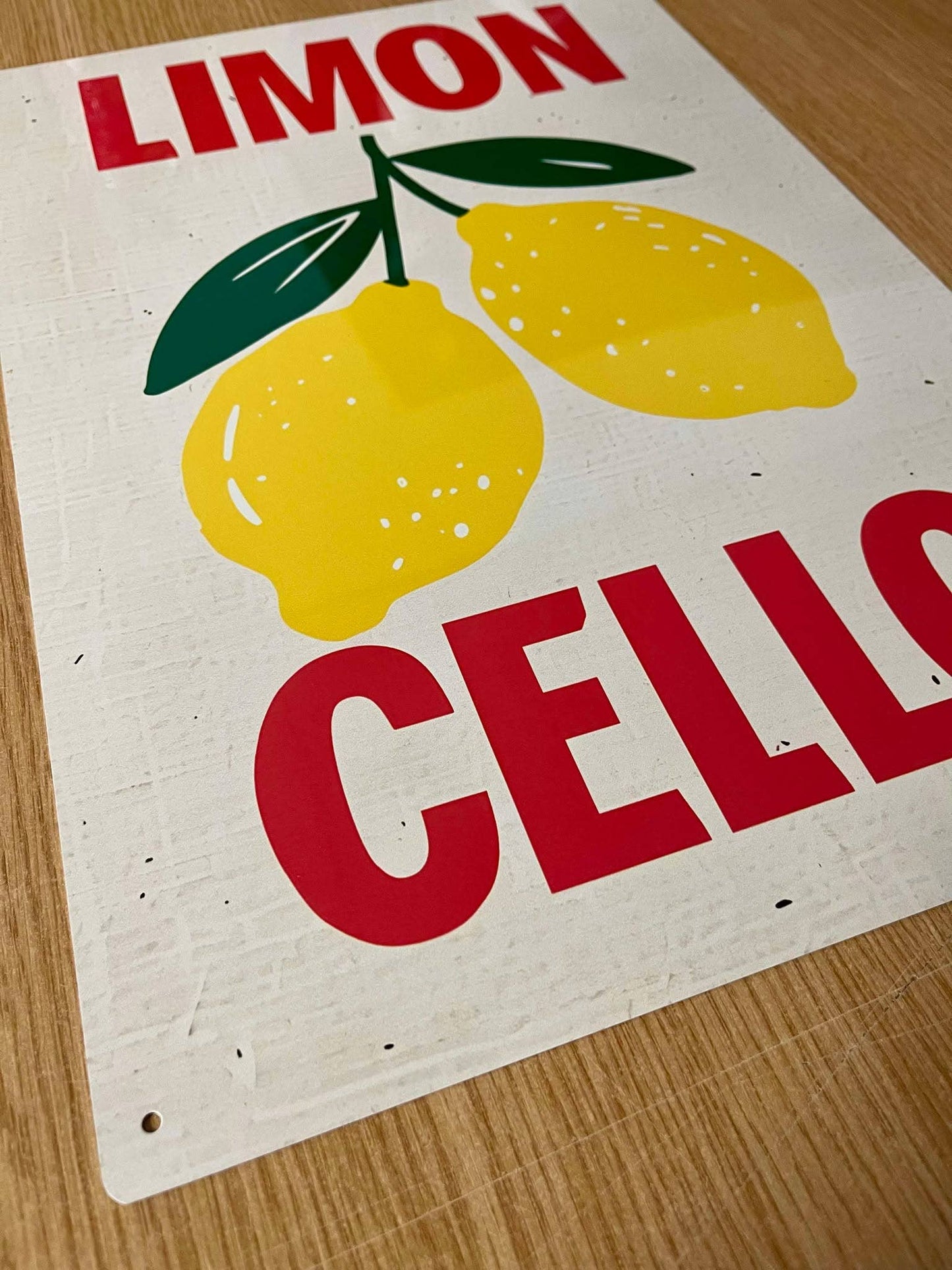 A Limoncello Metal Sign available to buy from Fig and Rose Home.