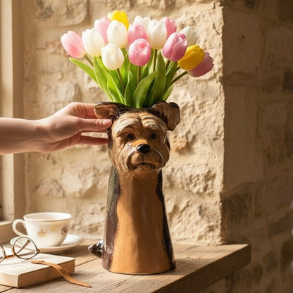 Ceramic Yorkshire Terrier Vase