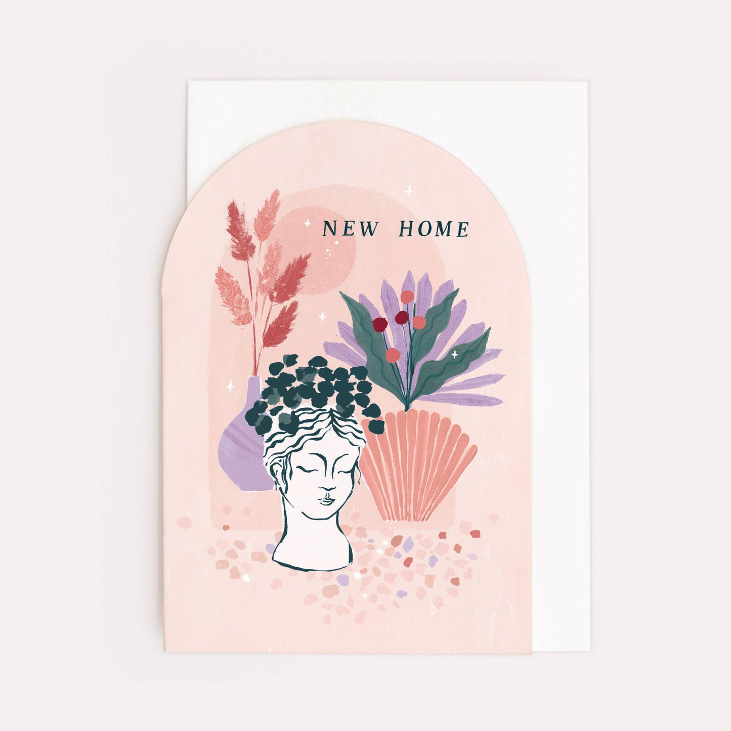 A Dried Flowers New Home Card available to buy from Fig and Rose Home.