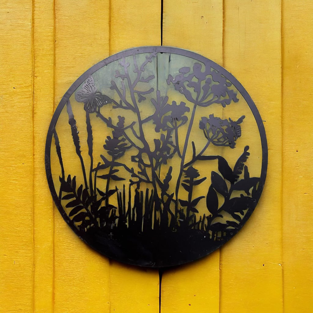 Wild Flower Meadow Metal Wall Plaque from Fig and Rose