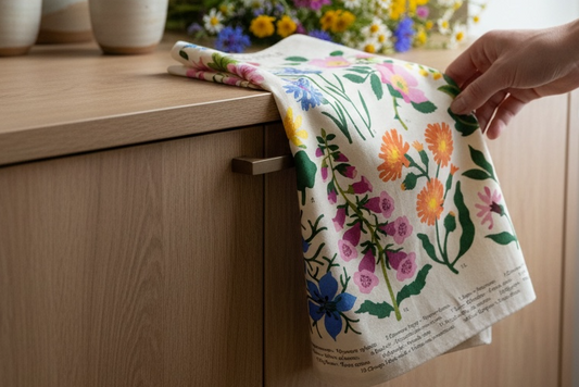 Wild Flowers Botanical Tea Towel