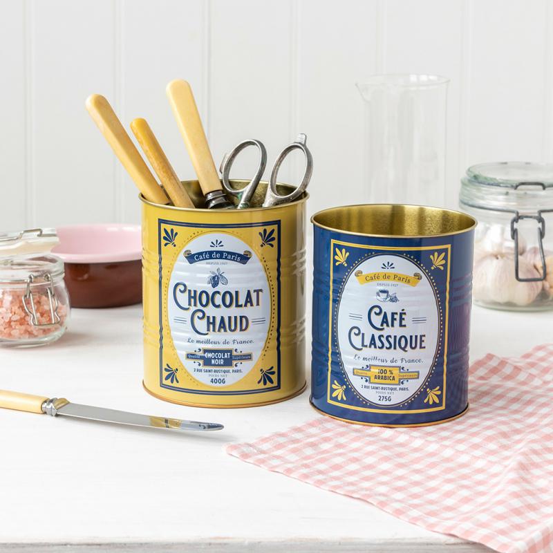 Café de Paris Retro Storage Tins Set of 2