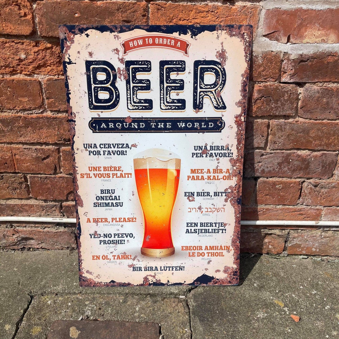 A Order A Beer Metal Sign available to buy from Fig and Rose Home.