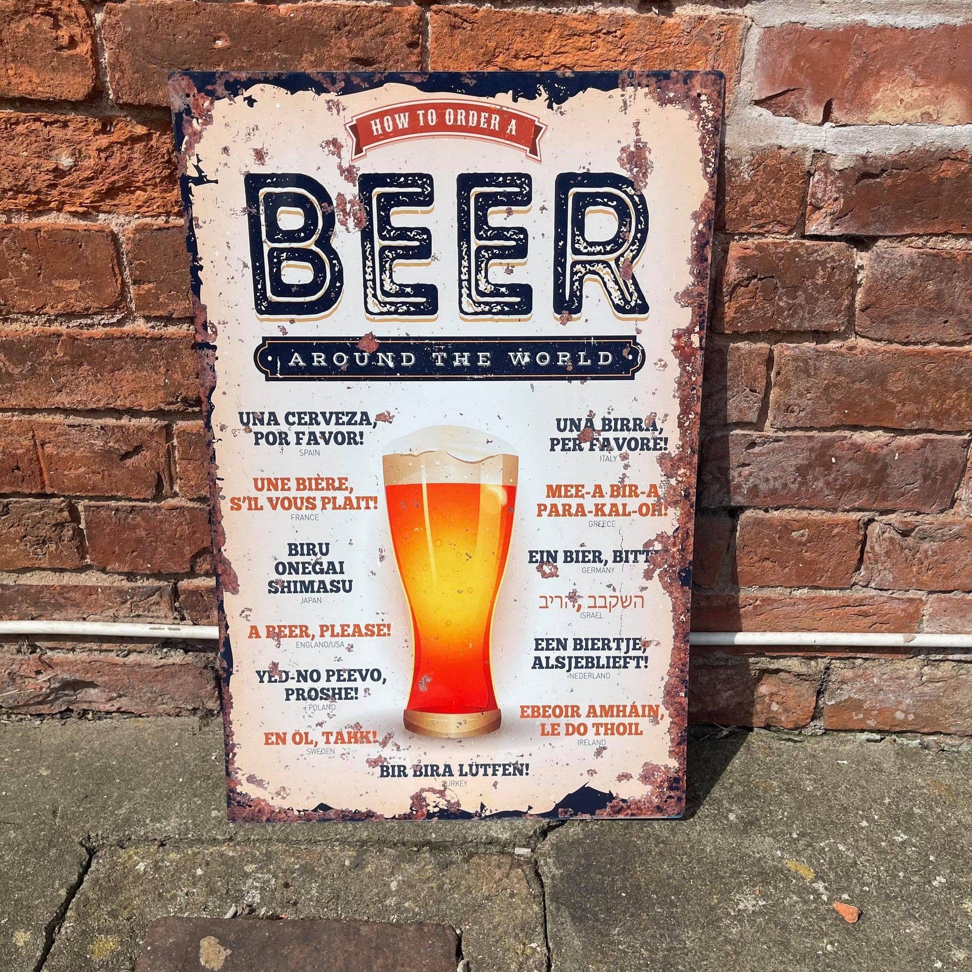 A Order A Beer Metal Sign available to buy from Fig and Rose Home.