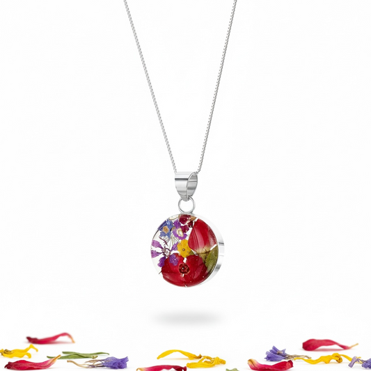 A Resin Flower Pendant Necklace available to buy from Fig and Rose Home.