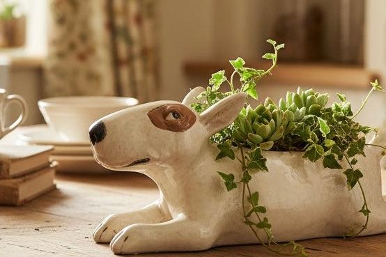 Ceramic Dog Planter