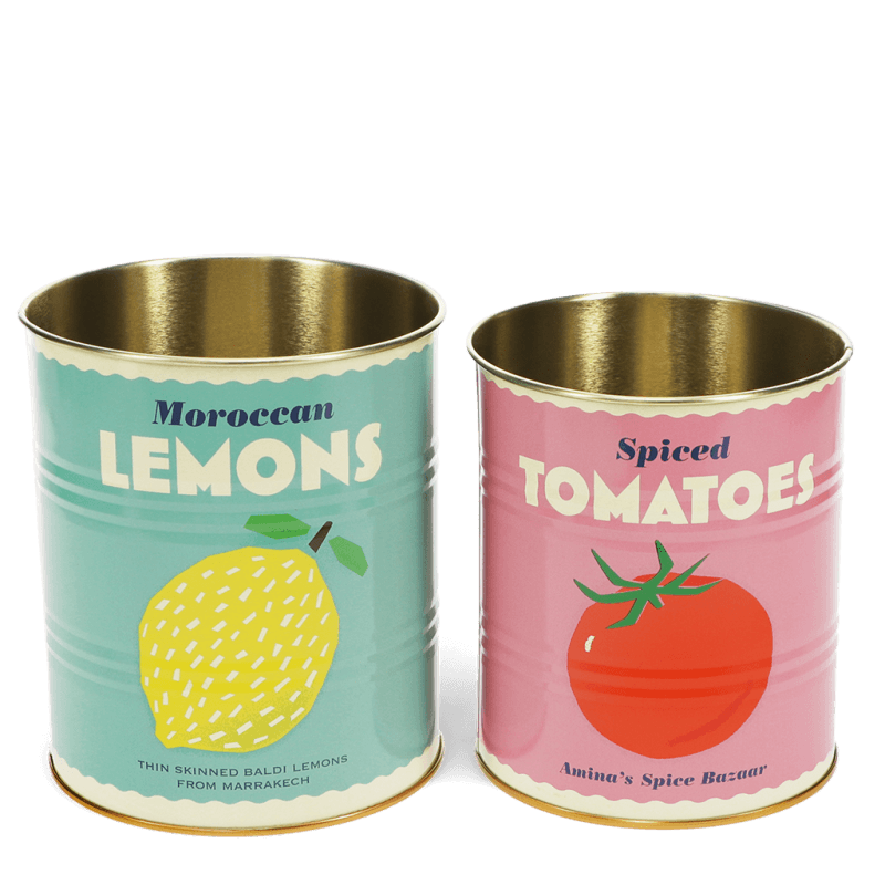 Lemon & Tomato Retro Storage Tins