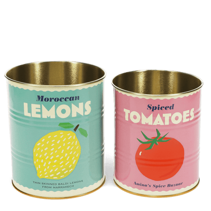 Lemon & Tomato Retro Storage Tins
