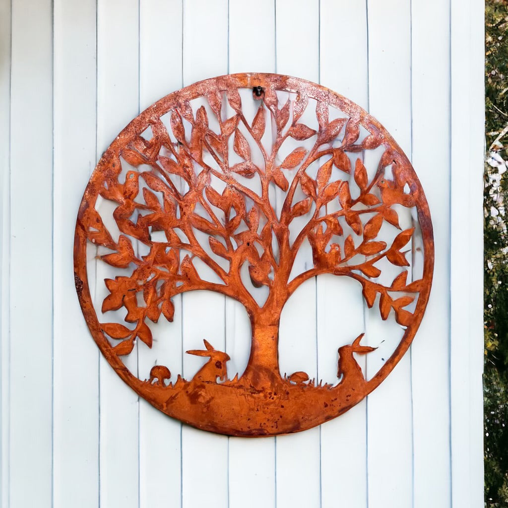 Rusty Woodland Wall Plaque | Rusty Garden Plaque | Garden Art
