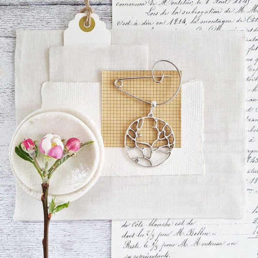 A Tree of Life Brooch available to buy from Fig and Rose Home.