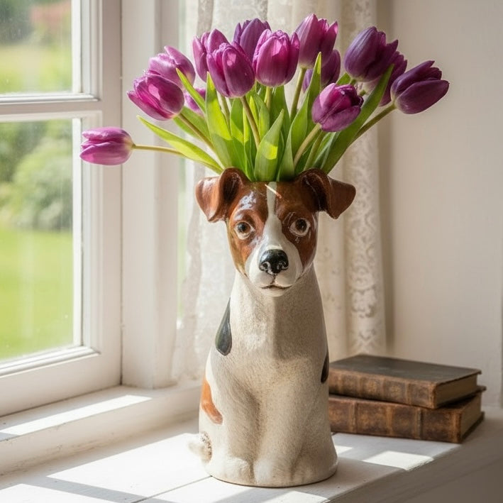 Ceramic Jack Russell Vase