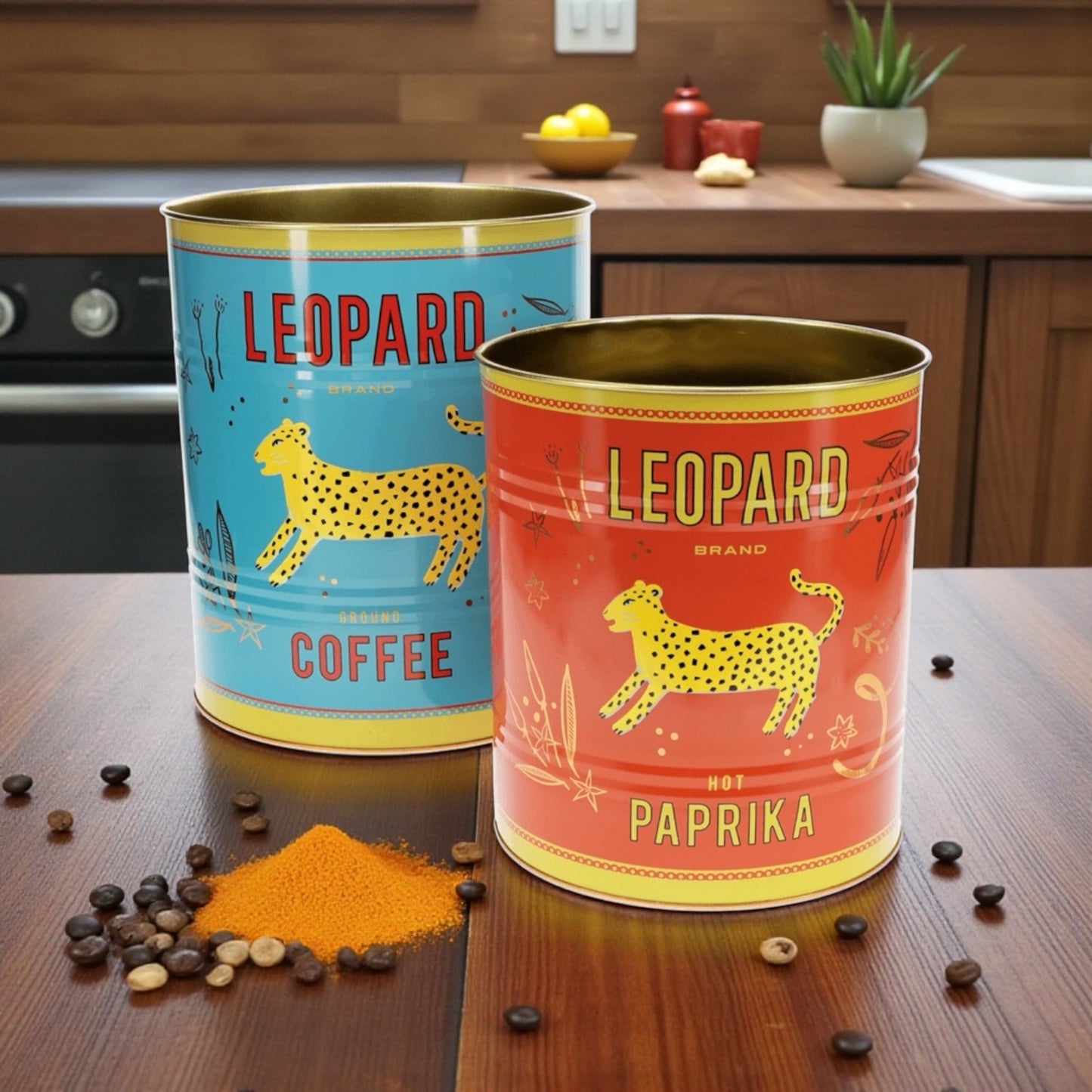 Leopard Retro Storage Tins
