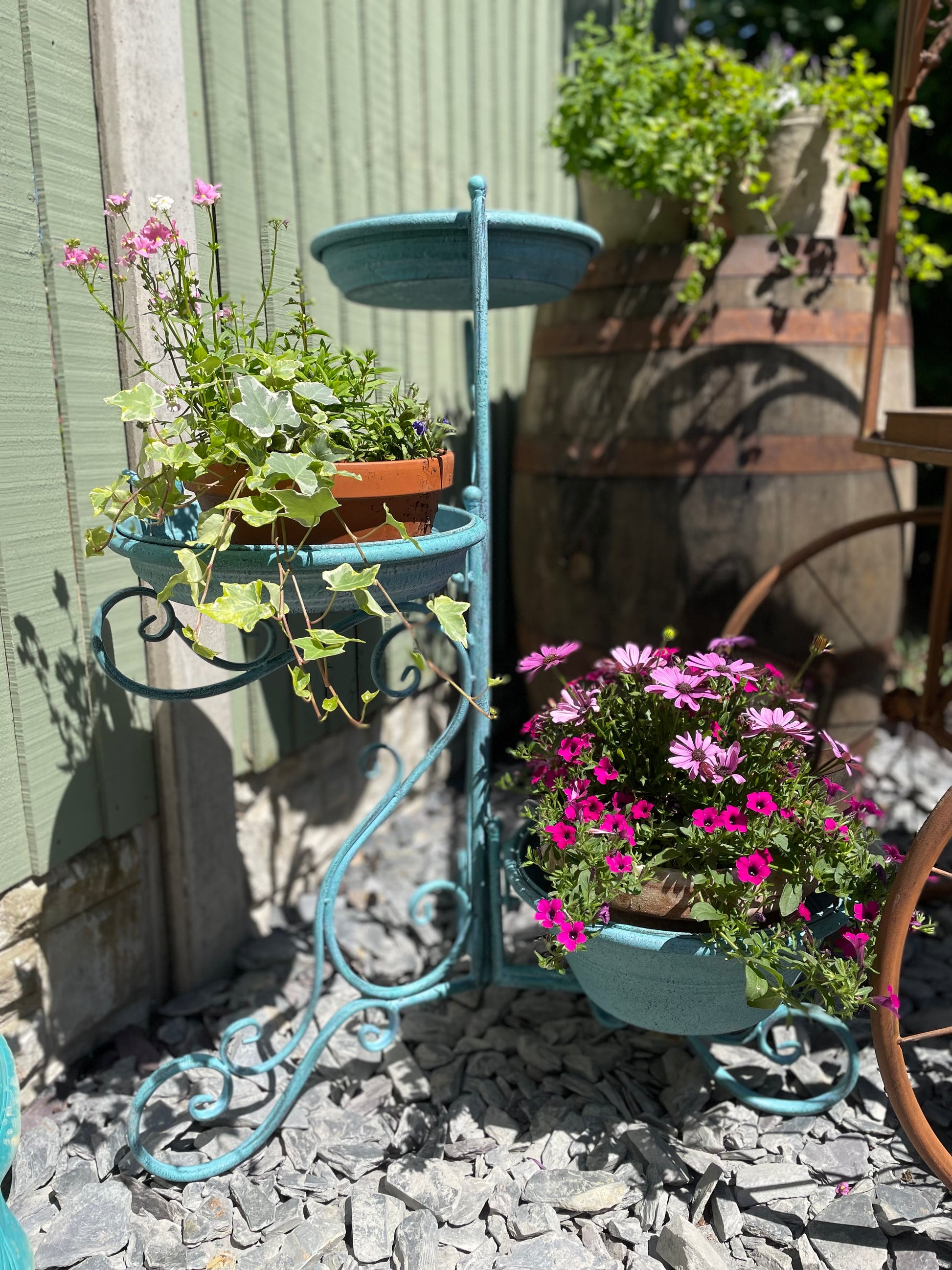 Metal Blue Patio Planter from Fig and Rose