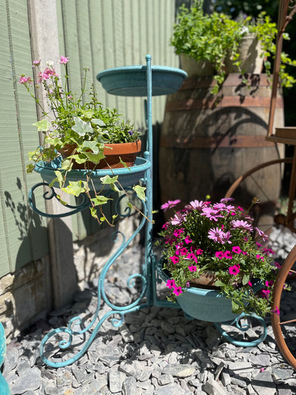 Metal Blue Patio Planter from Fig and Rose