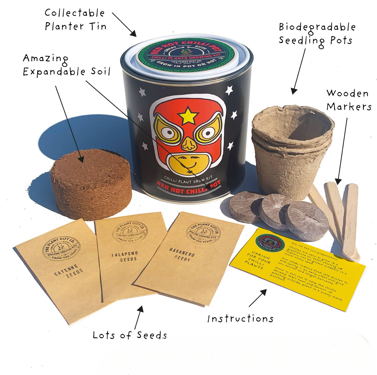 A Chili Pepper Growing Kit available to buy from Fig and Rose Home.