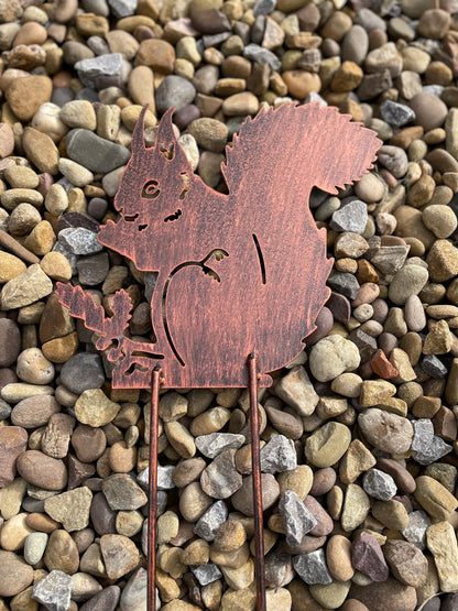 Squirrel Garden Stake from Fig and Rose