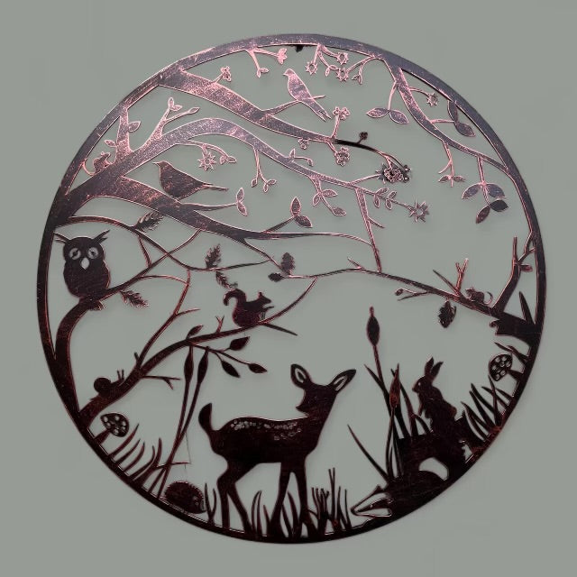 Countryside Plaque with Fawn and Small Animals from Fig and Rose