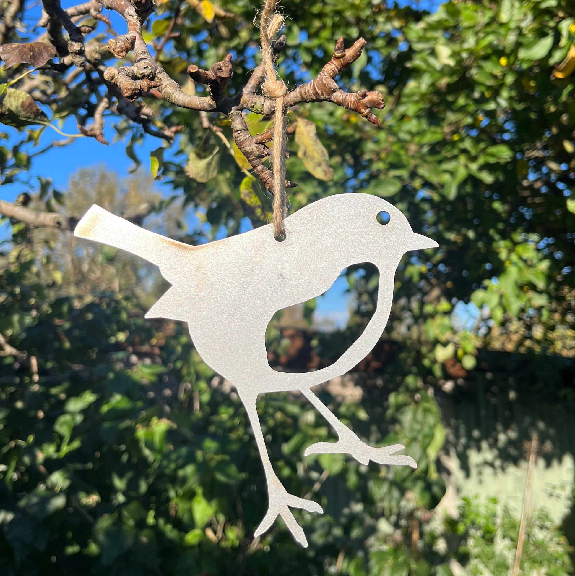 Metal Robin Hanging Decoration from Fig and Rose