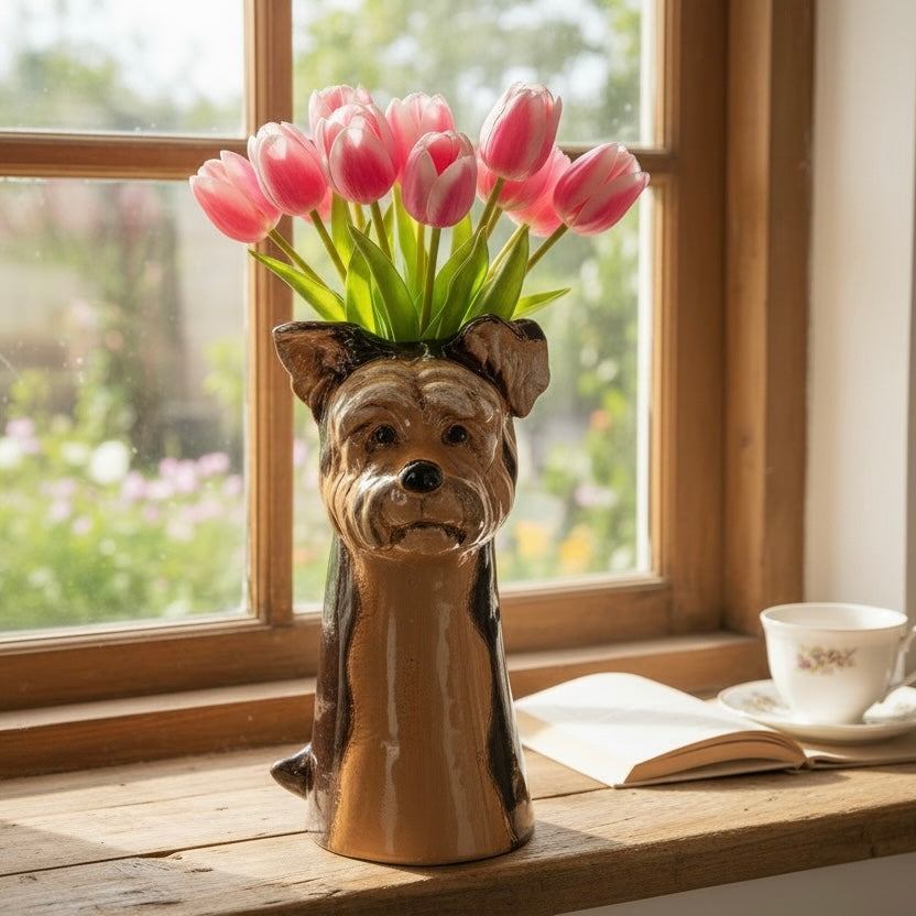 Ceramic Yorkshire Terrier Vase
