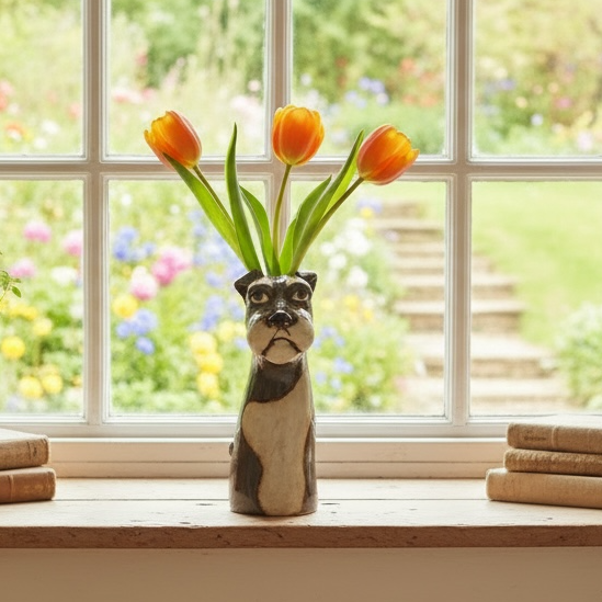 Ceramic Schnauzer Vase