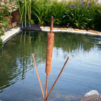 Metal Bulrush Garden Decor Stake