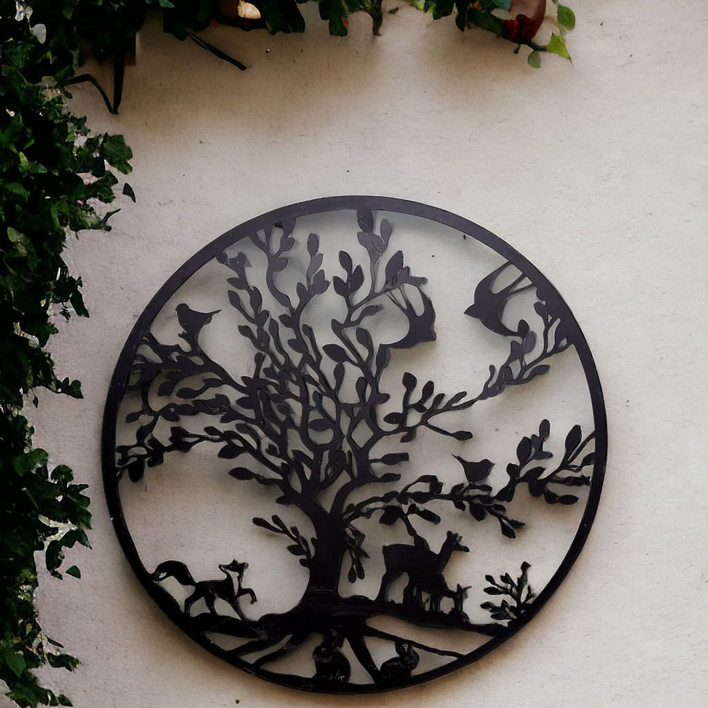 Fox and Deer Metal Wall Plaque from Fig and Rose