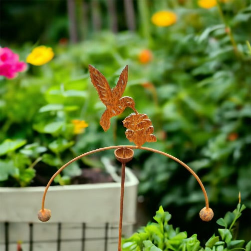 Wind Rocker | Balancing Hummingbird | Metal Garden Decor