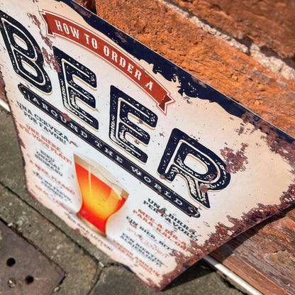 A Order A Beer Metal Sign available to buy from Fig and Rose Home.