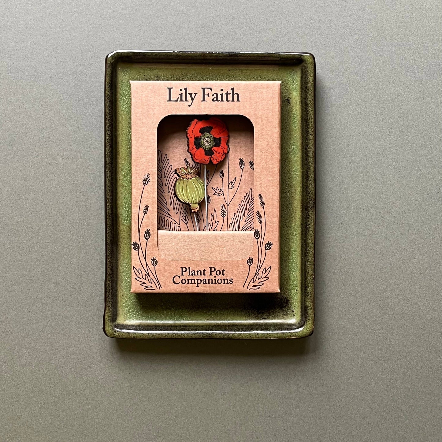 A Poppy Plant Pot Companions available to buy from Fig and Rose Home.