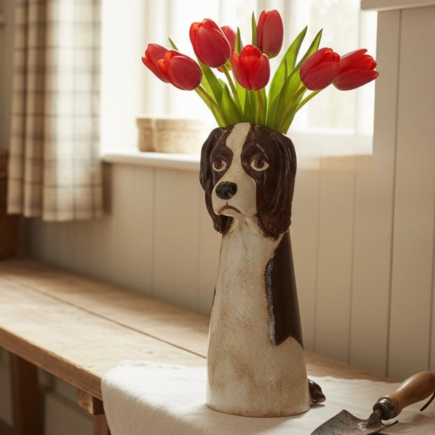Ceramic Springer Spaniel Vase