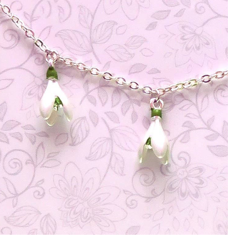 A Snowdrop Charm Bracelet available to buy from Fig and Rose Home.