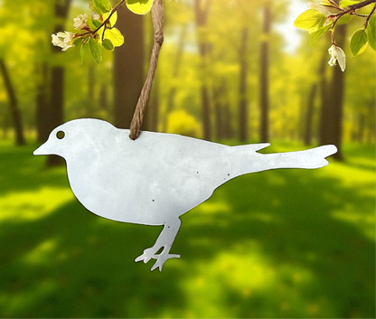 A Hanging Metal Finch Decorations – Set of 3 | Powder Coated Steel Garden Birds from Fig and Rose.