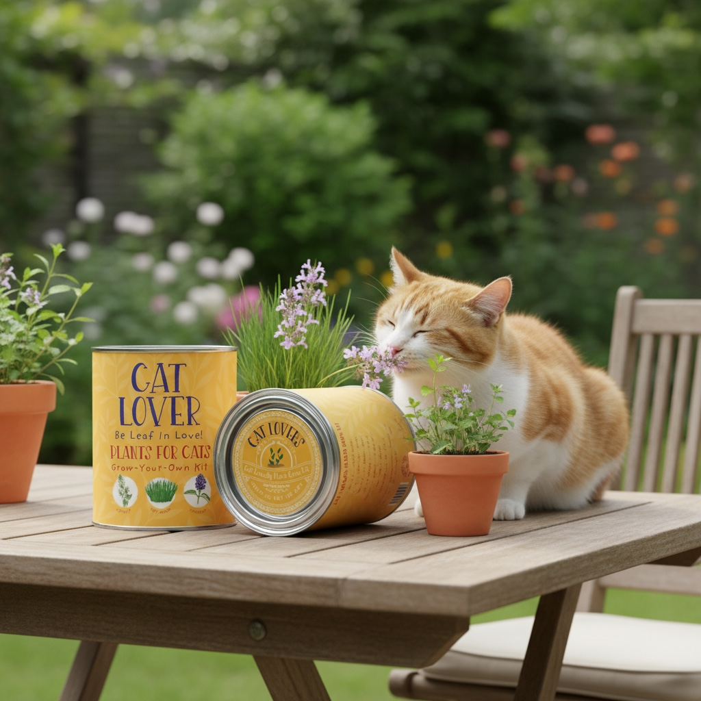 A Grow Your Own Plants for Cats Kit available to buy from Fig and Rose Home.