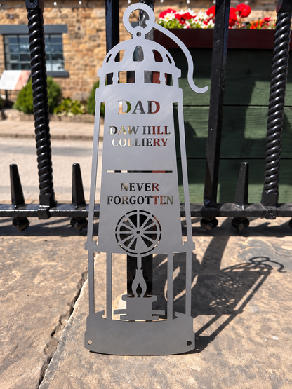 Personalised Coal Miners Lamp Sign