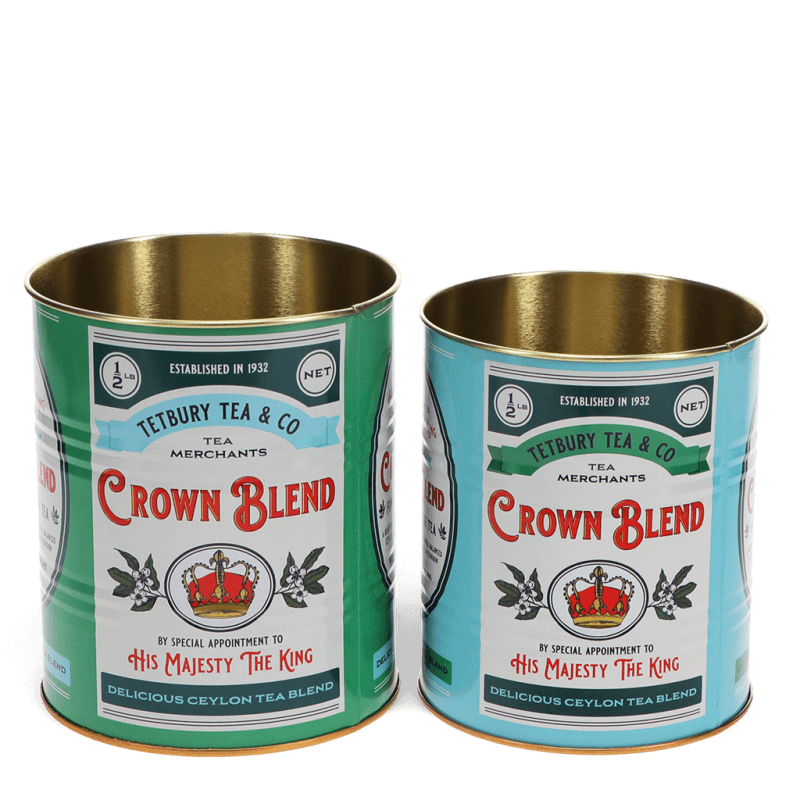 Crown Blend Retro Storage Tins Set of 2