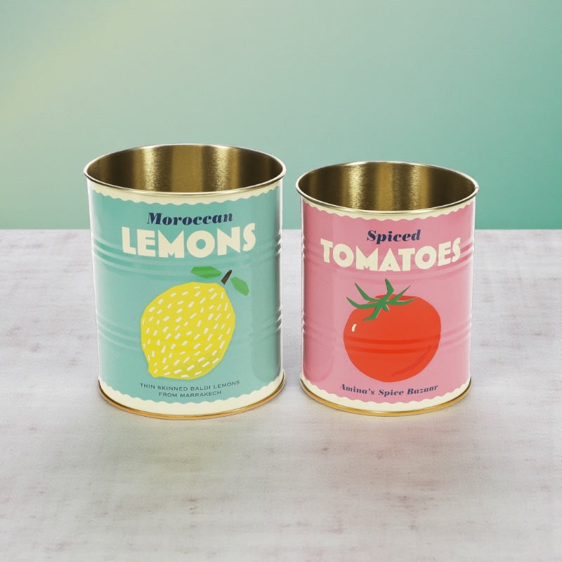 Lemon & Tomato Retro Storage Tins