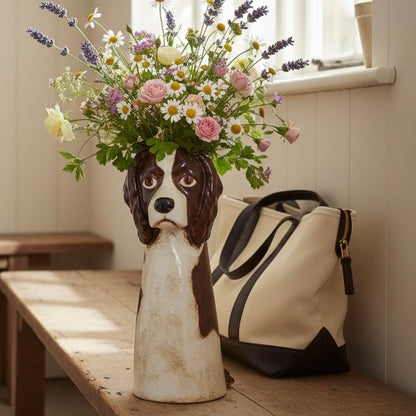 Ceramic Springer Spaniel Vase